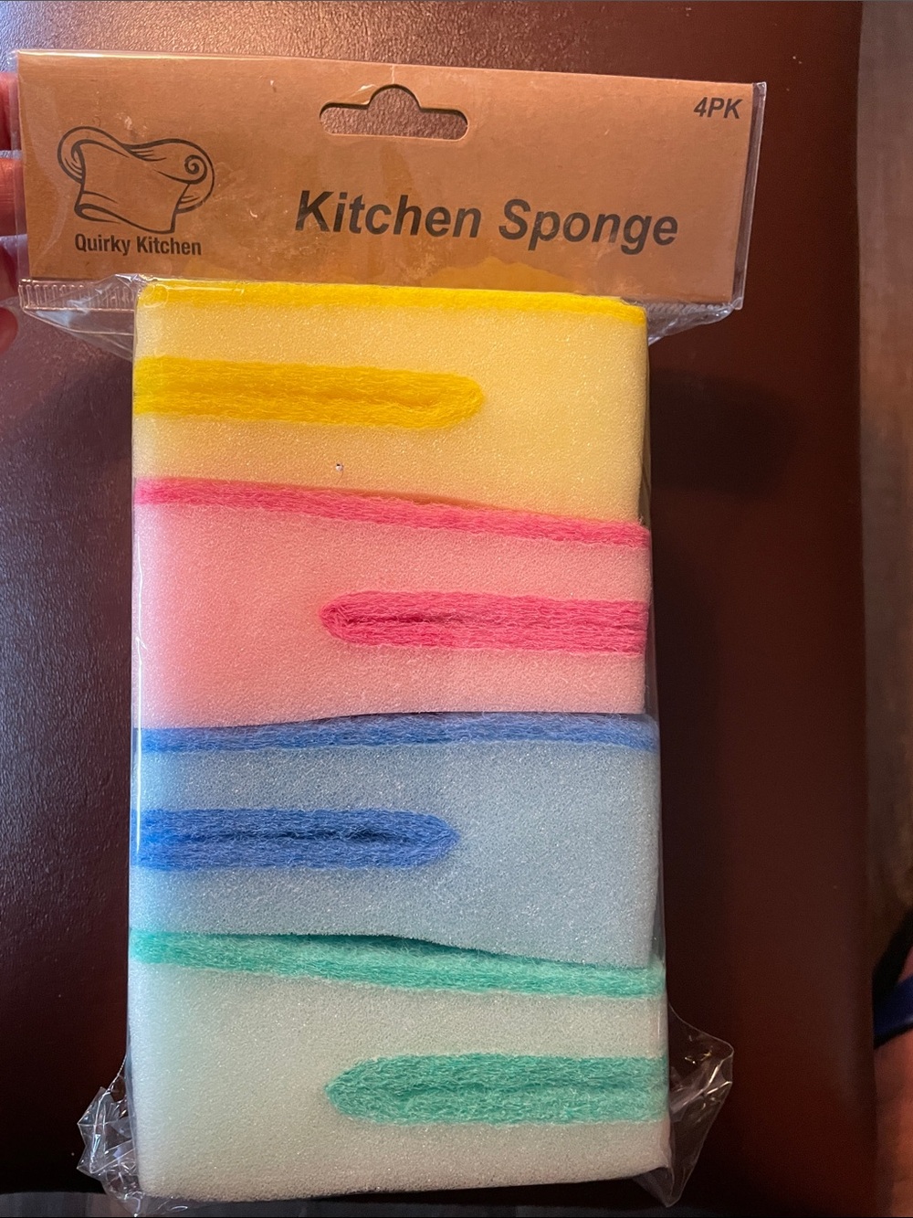 Multicolor Kitchen Sponge Pack - Yellow, Pink, Blue, Green (4 Pack)